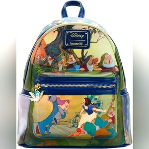 🍎 NWT Loungefly Disney Snow White and the Seven Dwarfs Scenes Mini Backpack